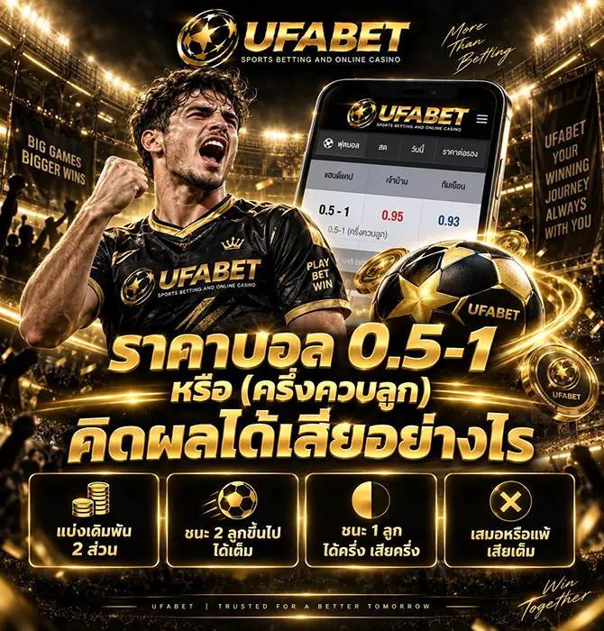 ราคาบอล 0.5-1 ครึ่งควบลูก